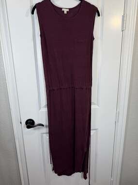 Gap 100% Linen Sleeveless Drawstring Maxi Dress with Pocket, Size XS